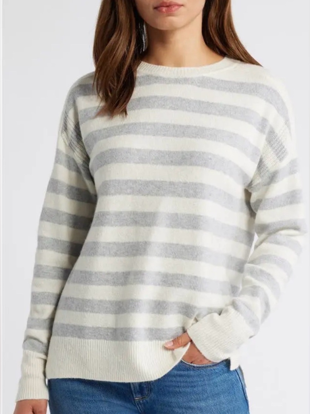NWT Caslon Nordstrom Striped Wool Blend Sweater , M
